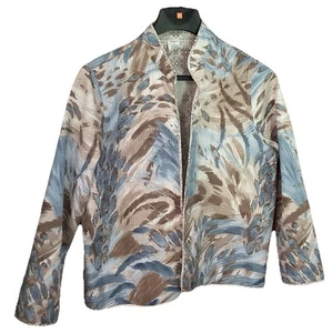 ALFRED DUNNER Women LS Quilted Reversible Open Front Jacket Size 16P Petite - Picture 1 of 7