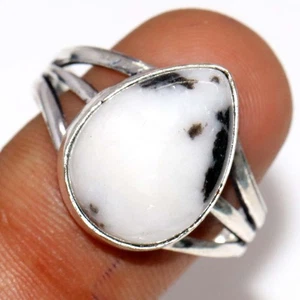 925 Silver Plated White Buffalo Turquoise Ring Jewelry Size US 11 AU L174 - Bild 1 von 3