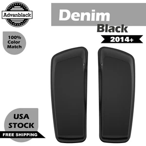 Denim Black Saddlebag Lids for Harley Street Road Glide Special 2014+ - Picture 1 of 10
