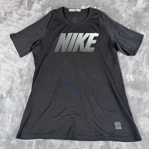 Camiseta Nike Pro Para Hombre Negra Gráfica Deletreada Grande Cuello Redondo Gimnasio Baloncesto - Imagen 1 de 8