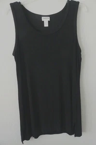 Chicos Travelers Black Slinky Top Knit Tank Travel Sz 3 / XL No Wrinkle Layer - Picture 1 of 5