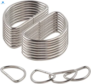100 Pack Metal D Ring, 1in Heavy Stainless-Steel D Rings, Dee Rings Silver  - Picture 1 of 7