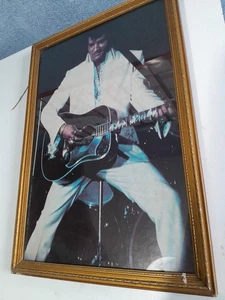 Vintage Elvis Presley Bilder Holzrahmen The King Man Cave Retro Special - Bild 1 von 8