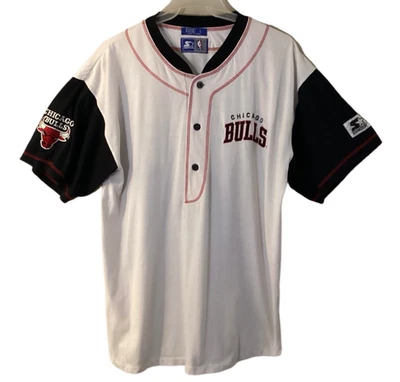 CHICAGO BULLS HENLEY STARTER BASKETBALL JERSEY LARGE 90’S - Image 1 of 4
