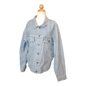 Levis Vintage Mens Large USA Light Wash Red Tag Trucker Jean Jacket  - Picture 1 of 13