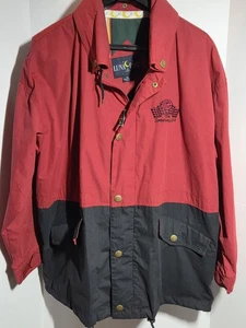 Vintage 90er Luna Pier Jacke rot & schwarz Farbblock bestickt mit dem... - Bild 1 von 7