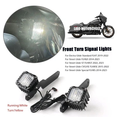 Luces LED de giro delanteras FLHT estándar para Harley Electra Glide 2019-2022 Foto 1 de 4
