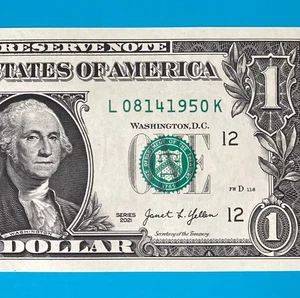 August 14, 1950 (L 08141950 K) BIRTHDAY Note $1 One Dollar Bill *UNC* - Picture 1 of 4