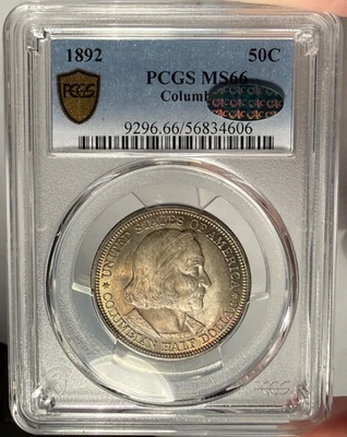 1892 50c PCGS MS 66 CAC Columbian Commemorative Half Dollar - Image 1 of 4