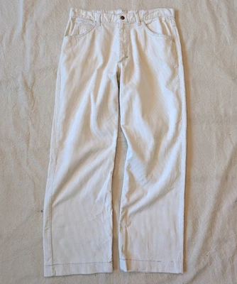 Vintage 70s White Corduroy Bootcut Pants Scovill Zipper USA Made Size 32 Short - Image 1 of 4