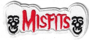 MISFITS PUNK ROCK BAND RED on WHITE 3" Embroidered Iron/Sew On Patch - Picture 1 of 2