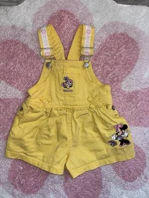 Vintage Yellow Disney Minnie Mouse Denim Overalls Size 2t - Image 1 of 4