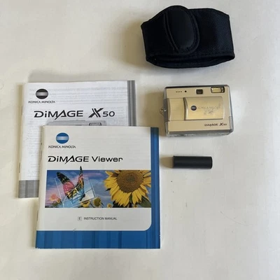 Konica Minolta Dimage X50 Silver 5MP Compact Digital Camera w/Battery - Image 1 of 4