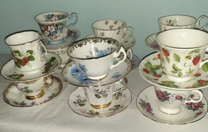 Excepcional Lote de 12 Tazas y Platillos de China de Hueso Inglés R.Albert + - Imagen 1 de 22