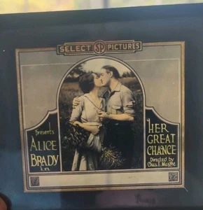 Stummfilm Ihre große Chance seltene magische Laterne Glas Film Dia Alice Brady - Bild 1 von 2