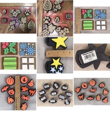 23 Selos de ESPUMA robustos ESTRELAS-NATAL-FLORES-FOLHAS-HALLOWEEN Montados NOVO - Imagem 1 de 4