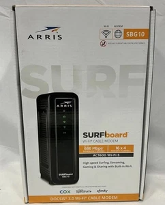 ARRIS SURFboard SBG10, DOCSIS 3.0 16 x 4 Gigabit Cable Modem & AC1600 - Picture 1 of 3