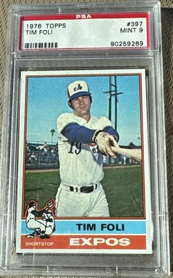 1976 年 Topps #397 Tim Foli PSA 9 完好!! 蒙特利尔博览会 — 第 1/4 张图片