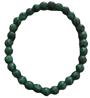 Pulsera elástica verde cuentas piedra malaquita natural 6 mm Foto 1 de 3