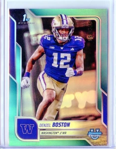 2025 Bowman Chrome University Denzel Boston AQUA Refractor /325 Washington #34 - Picture 1 of 2