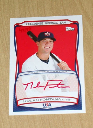 2010 Topps USA RED autograph Nolan Fontana 49/99 - Image 1 of 1