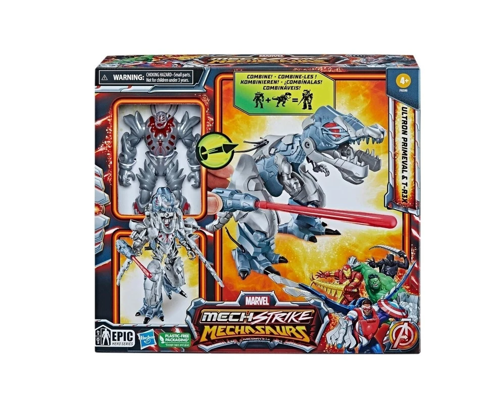 Marvel Mech Strike Mechasaurs Ultron Primeval & T-R3X Action Figures - Image 1 of 4