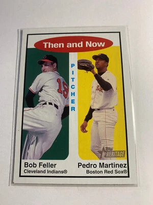 2001 Topps Heritage - Then and Now #TH 8 Pedro Martinez, Bob Feller - Image 1 of 2