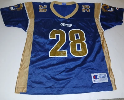 Camiseta Marshall Faulk St. Louis Rams Juvenil XL 18-20 Champion XL Foto 1 de 4