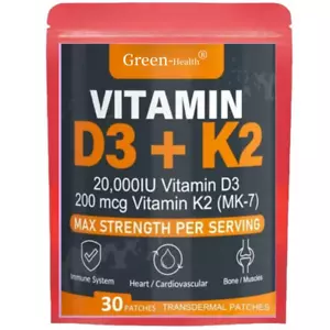 Vitamin 30 patches D3 20.000IU & K2 200mcg Intended for the UK - Picture 1 of 7