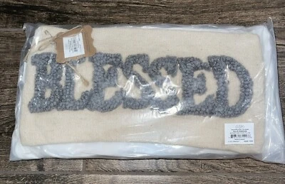 Mud Pie Blessed Fall Mini Hook Tufted Throw Pillow 6" x 12" Decoration Home - Image 1 of 4