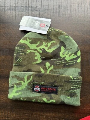Nike Ohio State Buckeyes Fútbol Gorra Invierno Gorro Camuflaje Verde NCAA Saludo Foto 1 de 2