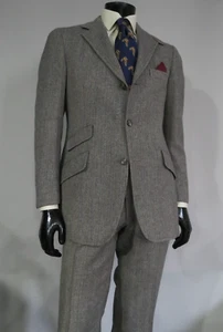 VTG Chaps Ralph Lauren Fine Woolens tweed woven in Scotland Hacking suit 40 R - Picture 1 of 21