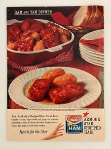 Vintage 1962 Armour Star Chopped Ham Print Ad “Ham and Yam Dinner” - Picture 1 of 1