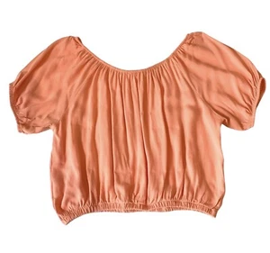 L.A. Herzen Damen Cropped Tank Top Orange Neon Kurzarm Einfarbig GRÖSSE SMALL - Bild 1 von 9