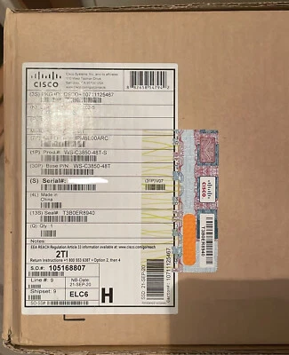 Cisco WS-C3850-48T-S Catalyst 3850 48 Port Data IP Base - Image 1 of 3