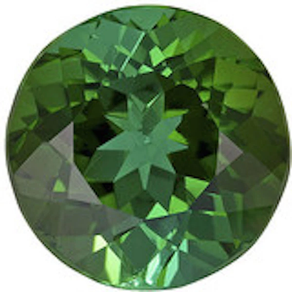 Lab Created Spinel Green Tourmaline Round Faceted Loose Gemstones (3mm - 15mm) - Image 1 of 1