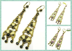 Pendientes Preciosos Cristales Michal Negrin Esmalte Hecho en Israel - Imagen 1 de 13