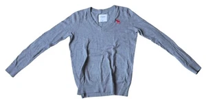 Abercrombie & Fitch Kids Sweater Girl's Size Medium M Grey Long Sleeve Y2K - Picture 1 of 13