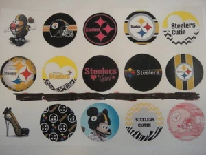 Steelers Mix Flat Back oder Pin Abzeichen Cabochons Verzierung Schleife Mitte Magnete - Bild 1 von 5