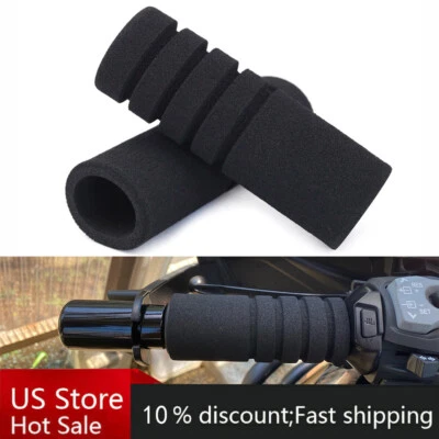1 Pair Universal Motorcycle Handlebar Grips Foam Sponge Grip Cover Non-slip - Image 1 of 4