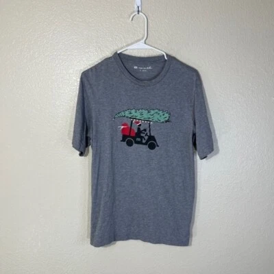 Travis Mathew Shirt Mens Small Graphic Tee Christmas Golf Cart Logo Pima Cotton - Image 1 of 4