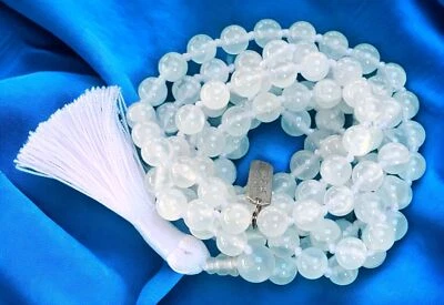Awaken Your Kundalini AAA Grade 8mm Energized Natural Selenite Gemstone Mala - Image 1 of 4