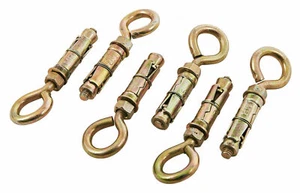 6Pc 8Mm Heavy Duty Closed Hook Eye Bolt Rawl Shield Wall Anchor Expansion Bolts - Picture 1 of 1