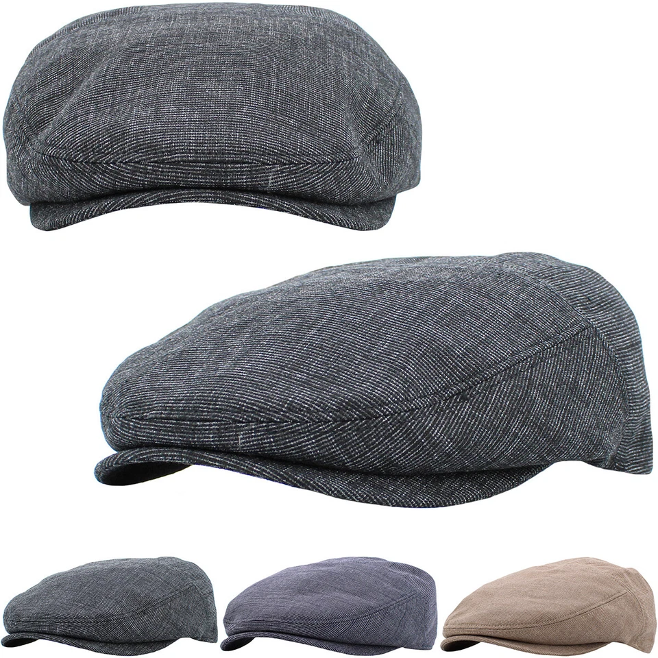 Solid Linen Newsboy Ivy Gatsby Cabbie Ascot Hat Cap Mens - Image 1 of 1