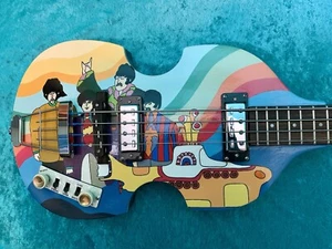 The Beatles Yellow Submarine Hofner HI-BB-PE-SB Electric Bass Guitar Vintage - Picture 1 of 13