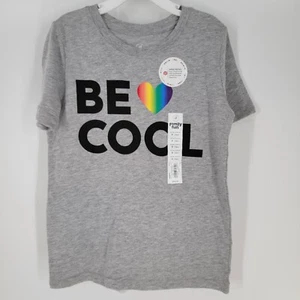 Family Fun S/S T-Shirt Boys Size 6 ~ Be Cool ~ Rainbow Heart Gray NEW - Picture 1 of 2