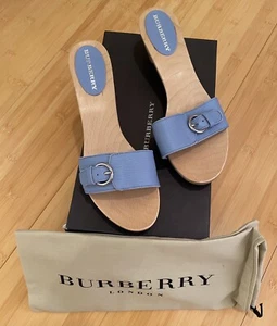 Authentic Burberry half heel sandal in blue size 37 - Picture 1 of 5