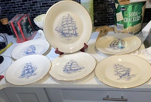Vintage 6pc LENOX Special Dinner Plate BLACK PRINCE Great Republic Gold Rim 10.5 - Picture 1 of 8