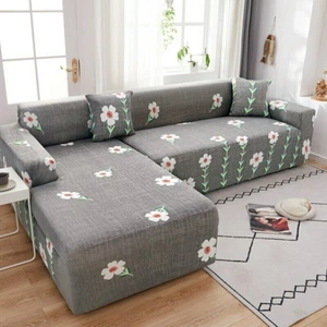 Elastic Sofa Cover Adjustable For Living Room Sectional Couch Corner Slipcovers - Picture 1 of 28