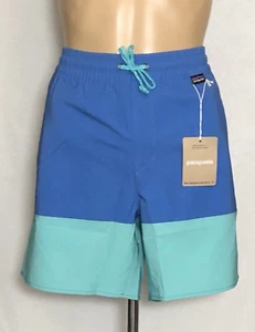 Patagonia Men's Hydropeak Volley Board Shorts Small Colorblock Blue Green NWT - Picture 1 of 8